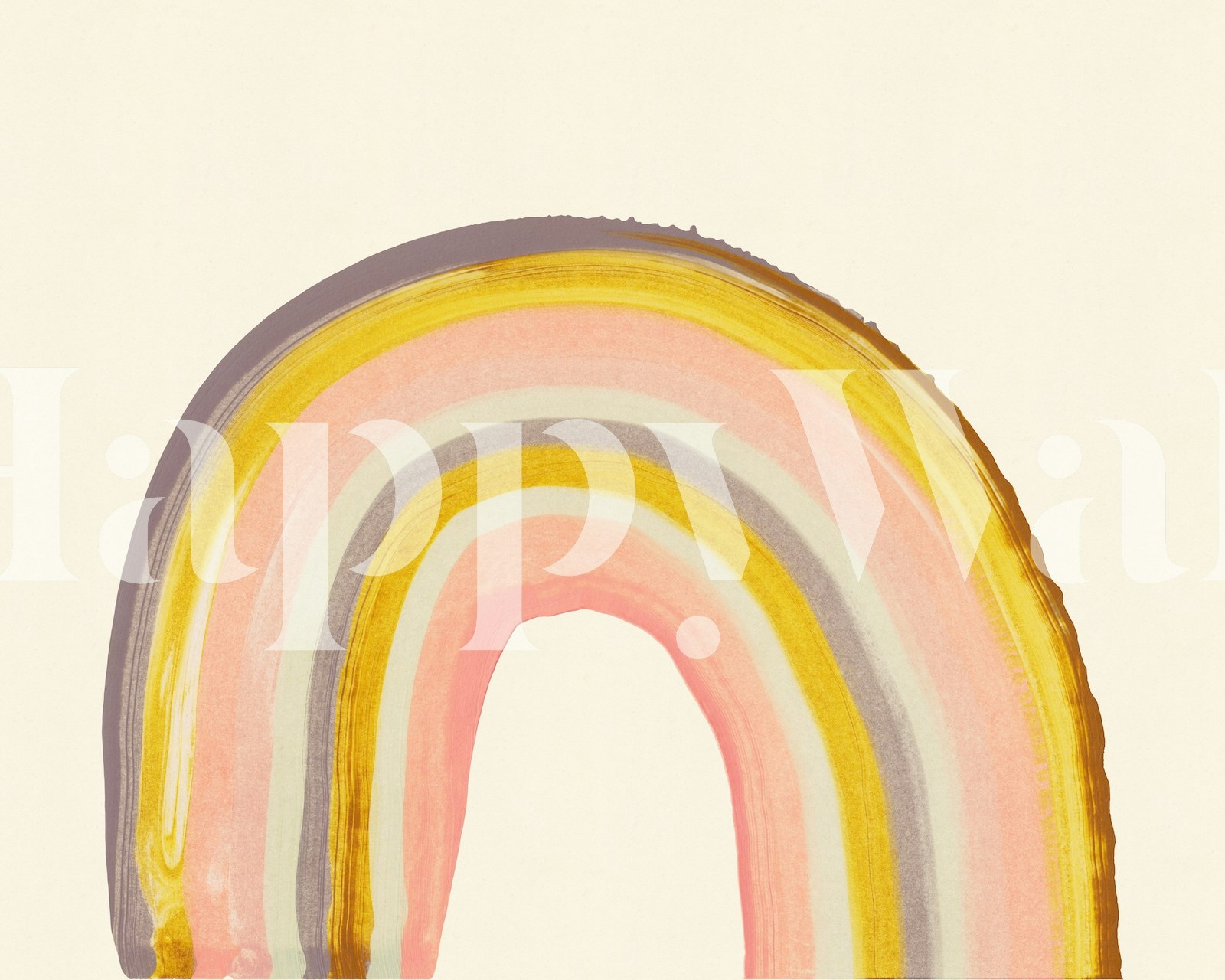 Abstract acrylic rainbow wall mural with warm and inviting hues