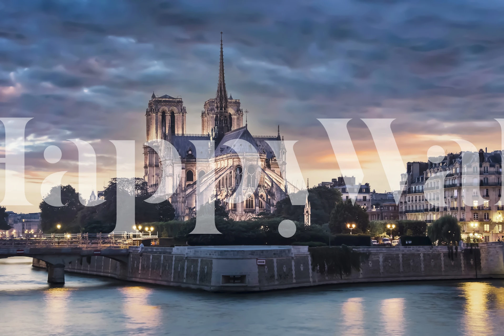 Cathedral of Paris wallpaper design in a room