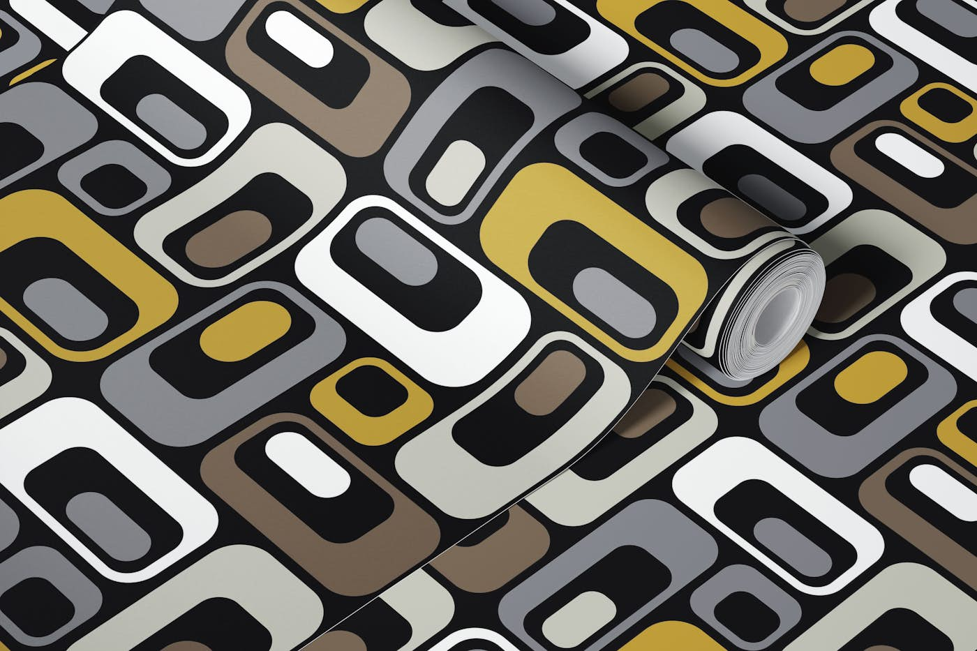 Retro Mod Ovals 15 B wallpaper roll