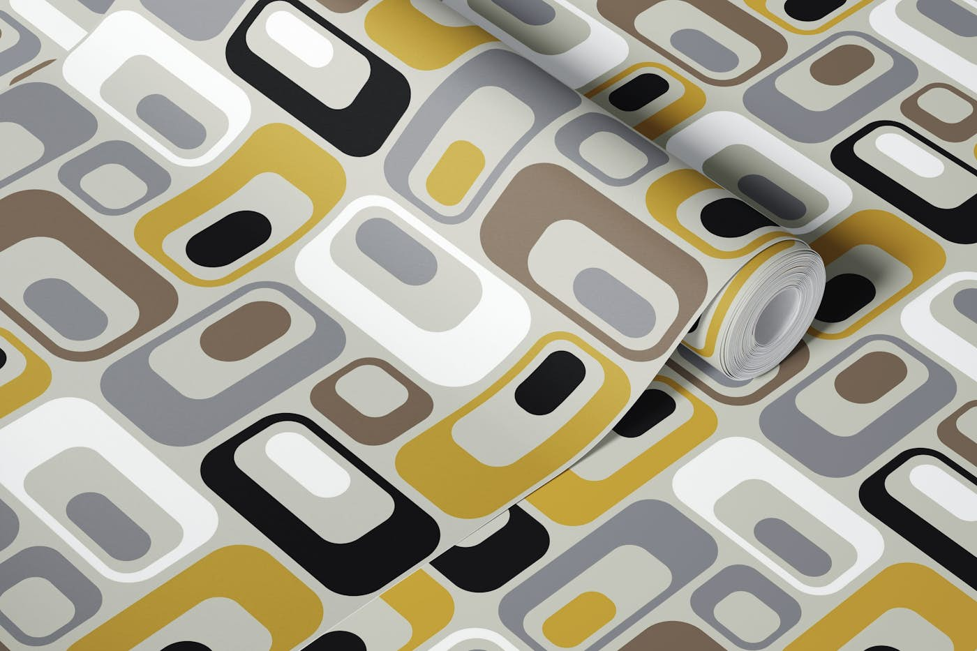 Retro Mod Ovals 15 A wallpaper roll