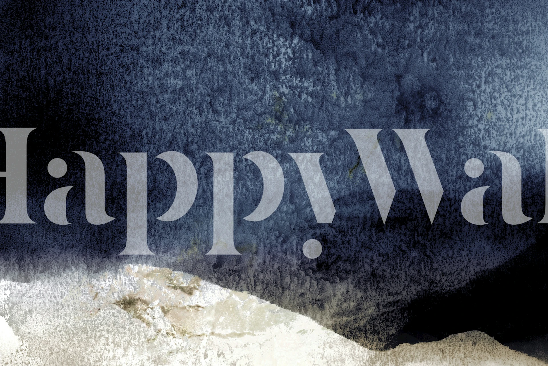 Abstract blue and cream watercolor pattern wallpaper