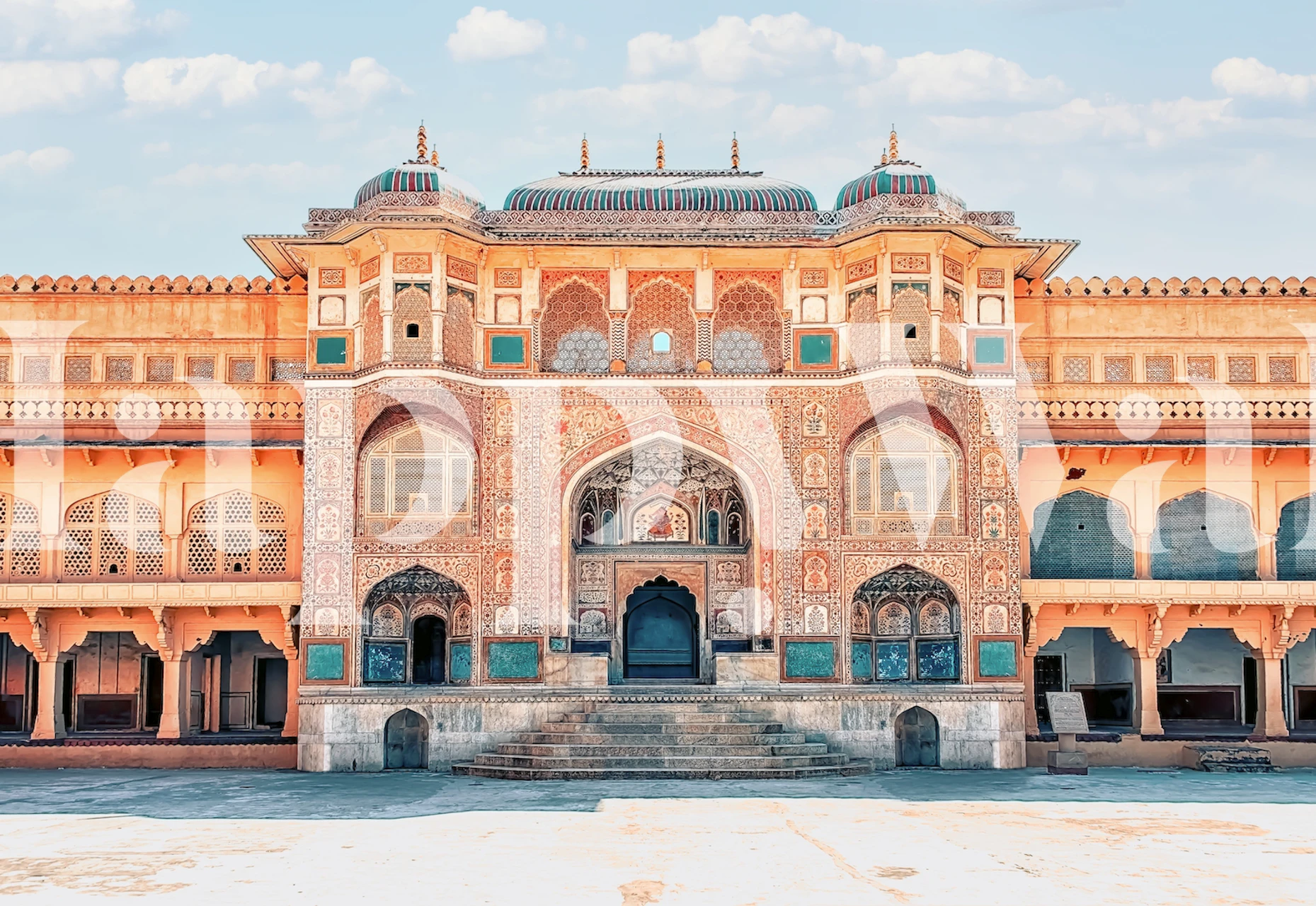 Amber wallpaper displayed in a room