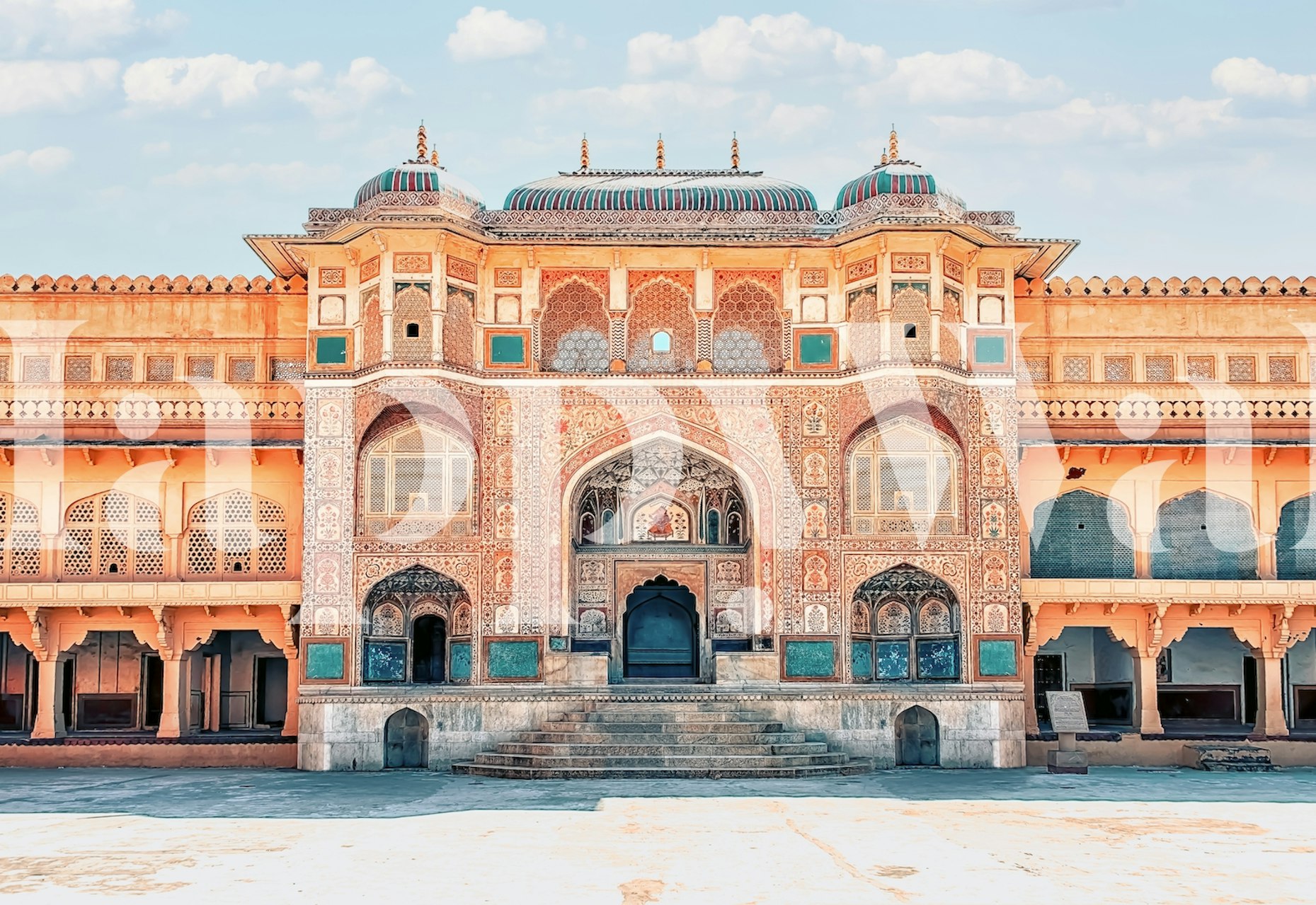 Amber wallpaper displayed in a room