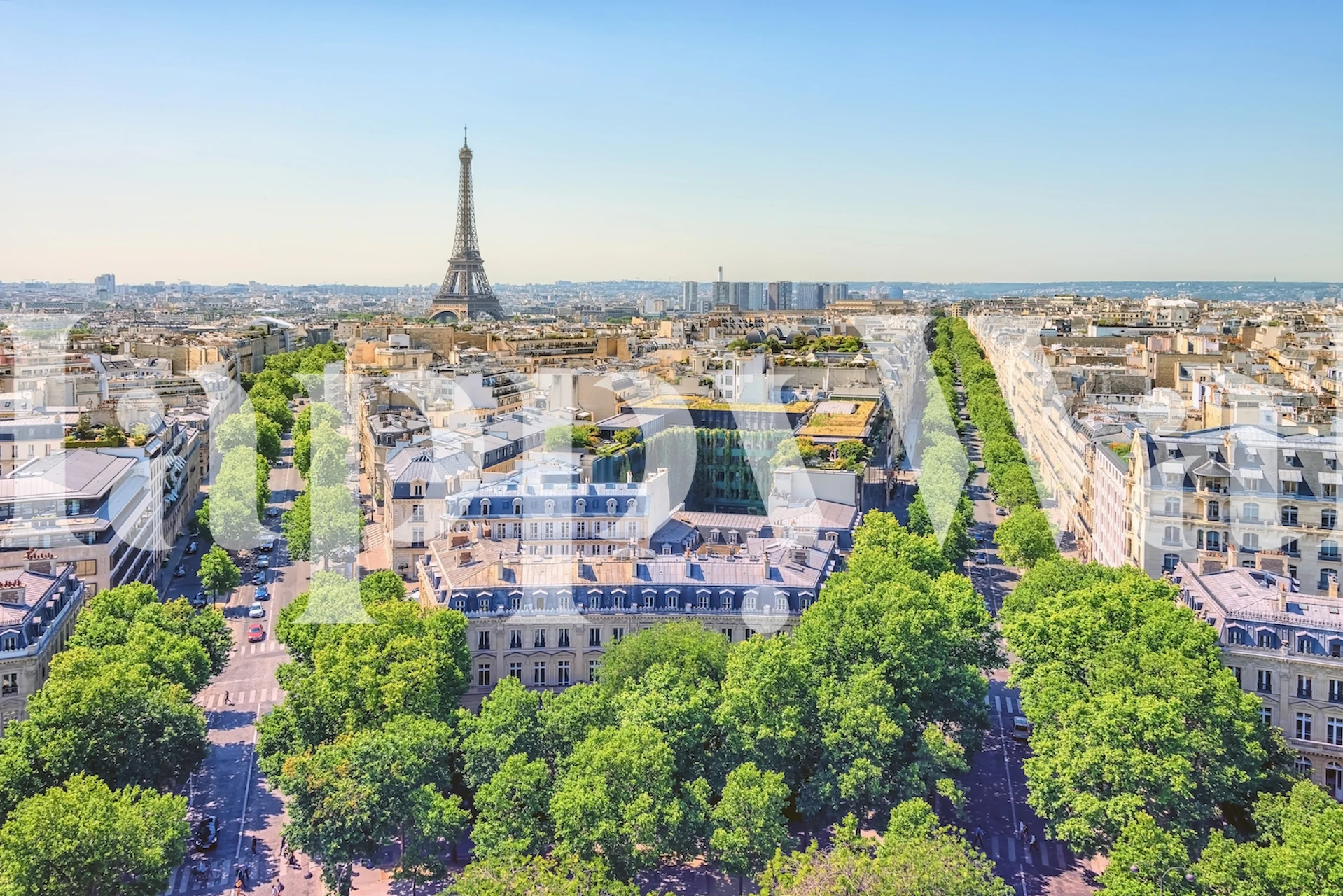 papel pintado Paris In Summer en una habitación