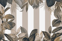 Tropical Oasis Frame And Stripes Beige tapete