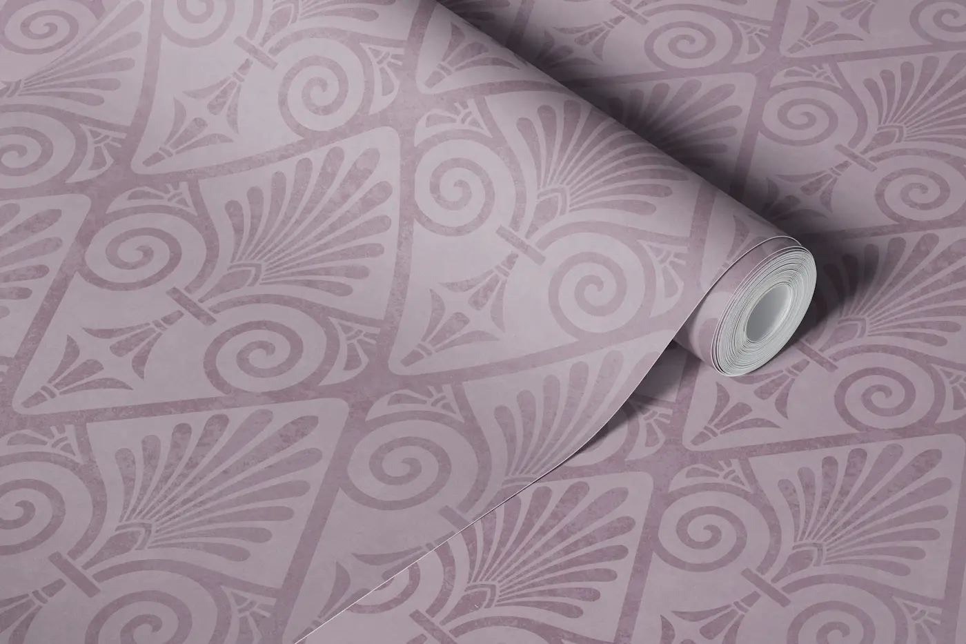 Art Deco Golden Era Pattern Smoke Pink wallpaper roll