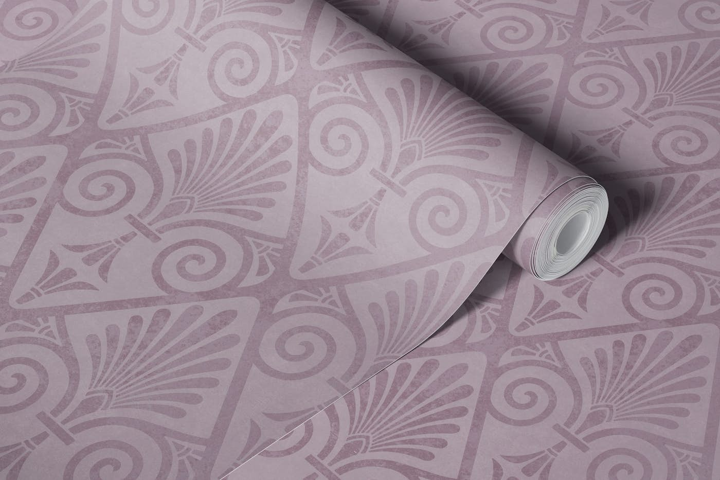 Art Deco Opulence Velvet Reverie Golden Era Pattern Smoke Pink wallpaper roll