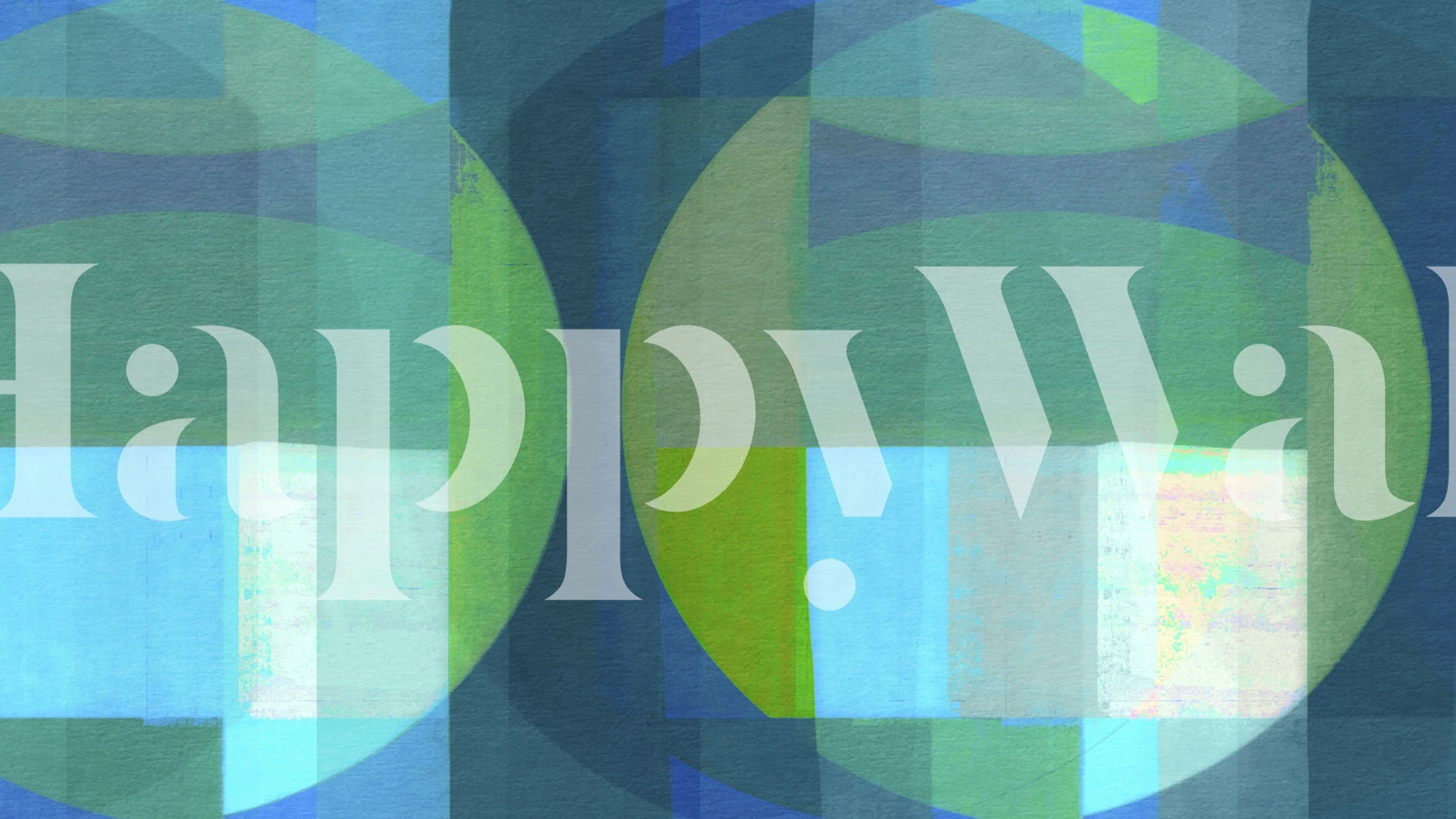 Geometric teal and blue design with circles and rectangles wallpaper