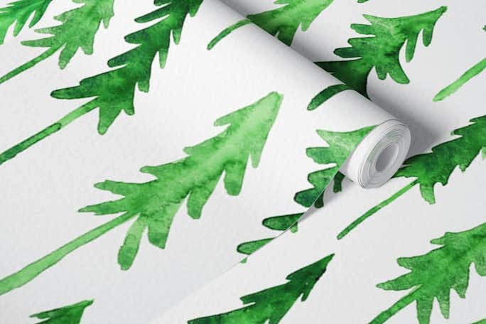 Pine Trees in Watercolor 2wallpaper roll