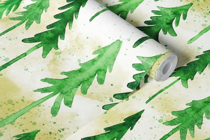 Pine Trees in Watercolor 4wallpaper roll