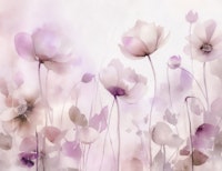 Ethereal Meadow Watercolor Flowers Pastel Pink ταπετσαρία