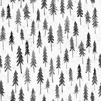Watercolor Pine Trees Black and White wallpaper