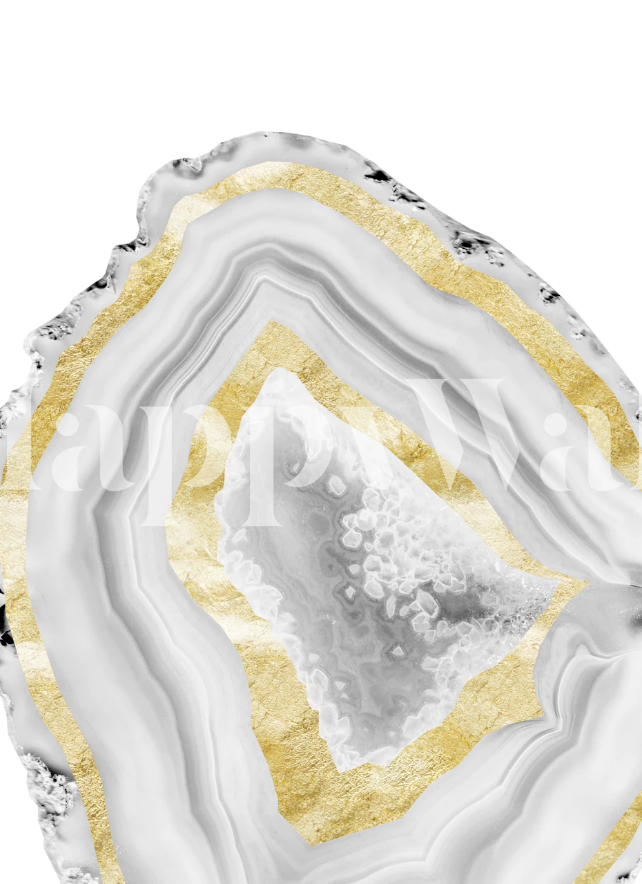 Agate Gold Foil Glam 3 tapet med sveip av mineralmønster med gullaccent