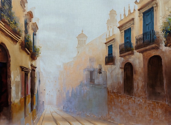 old spanish street painting