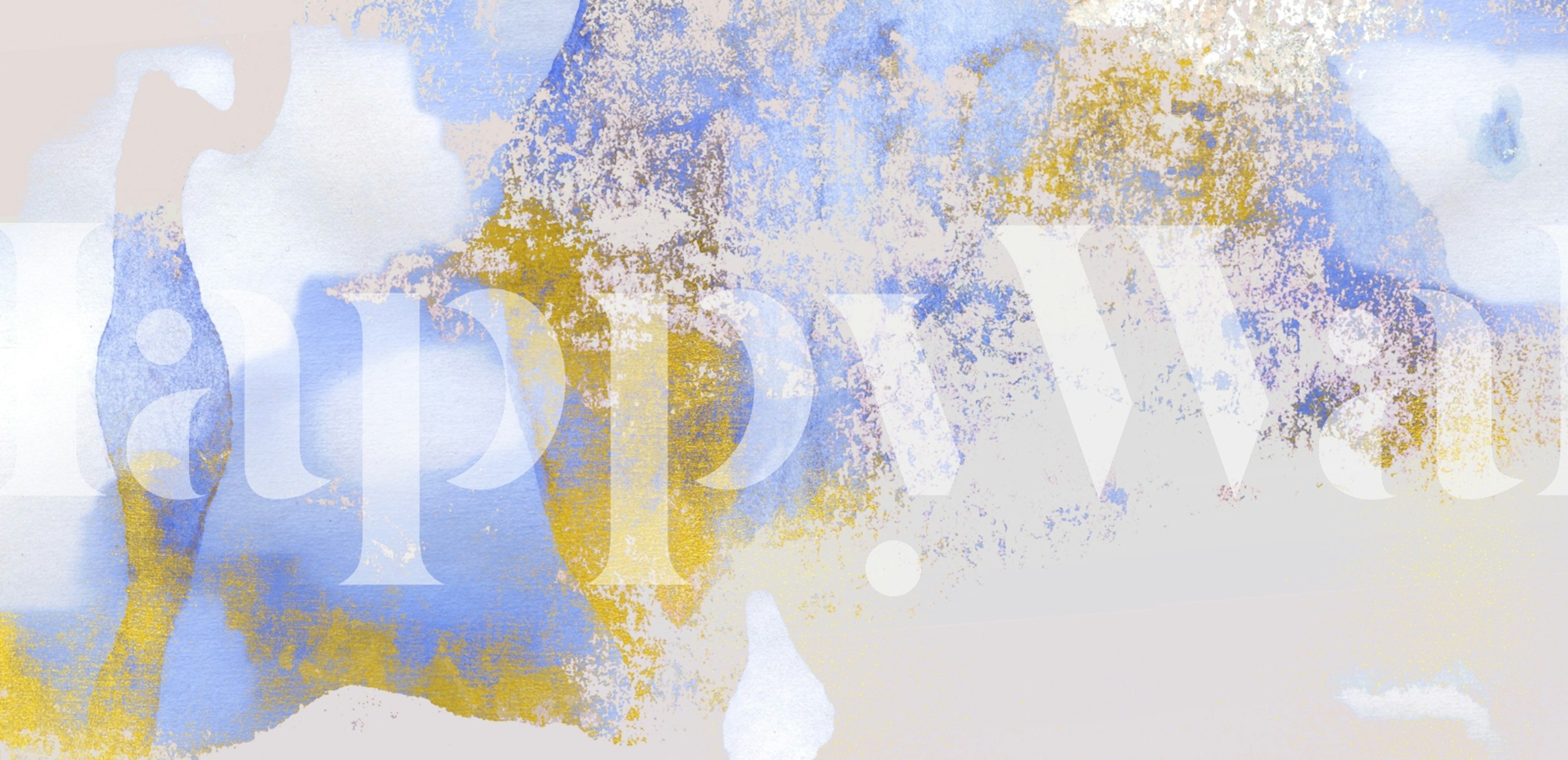 Soft blue and gold abstract design wallpaper