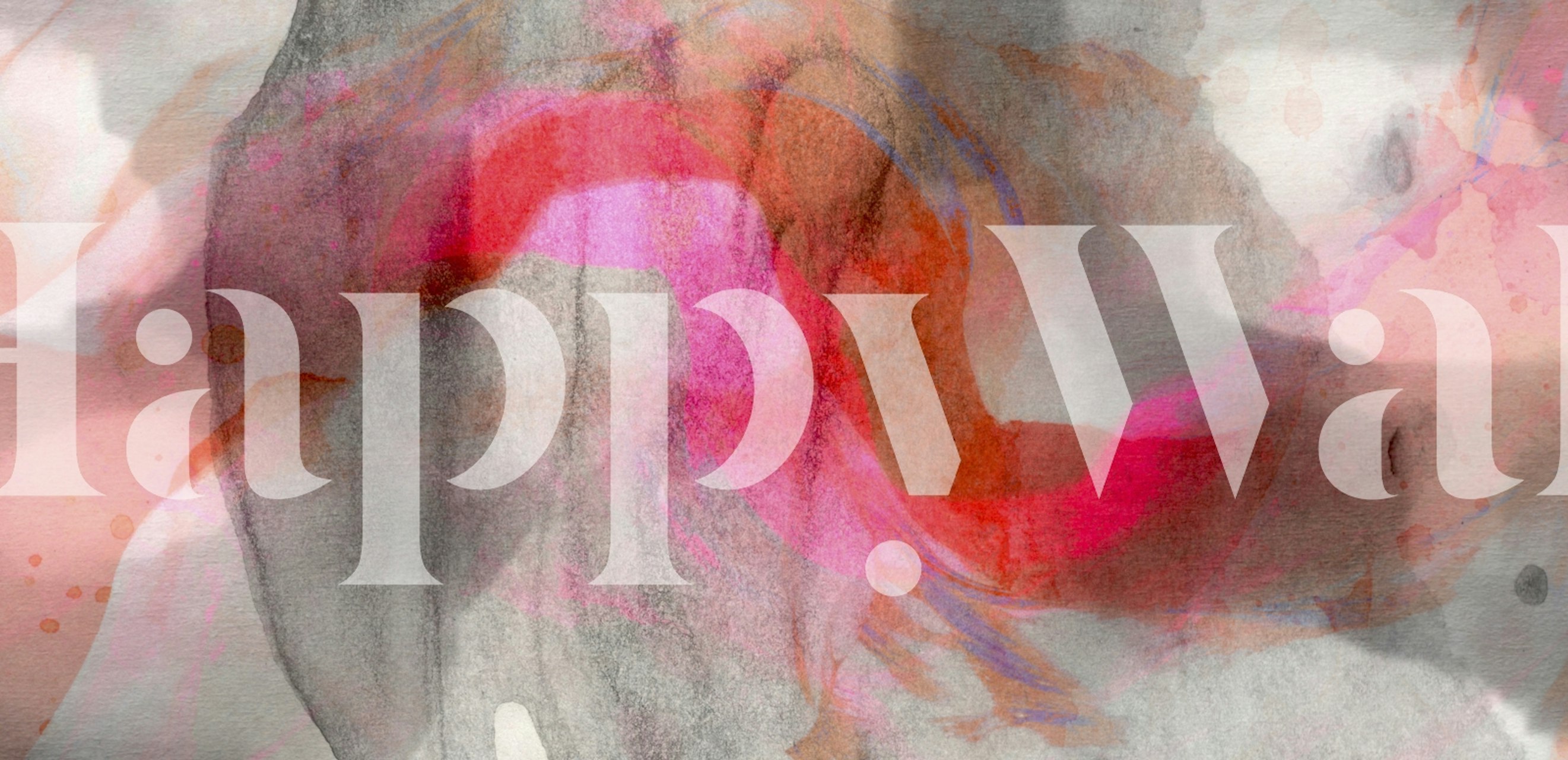 Abstract neon sunrise wall mural with vibrant warm and cool tones