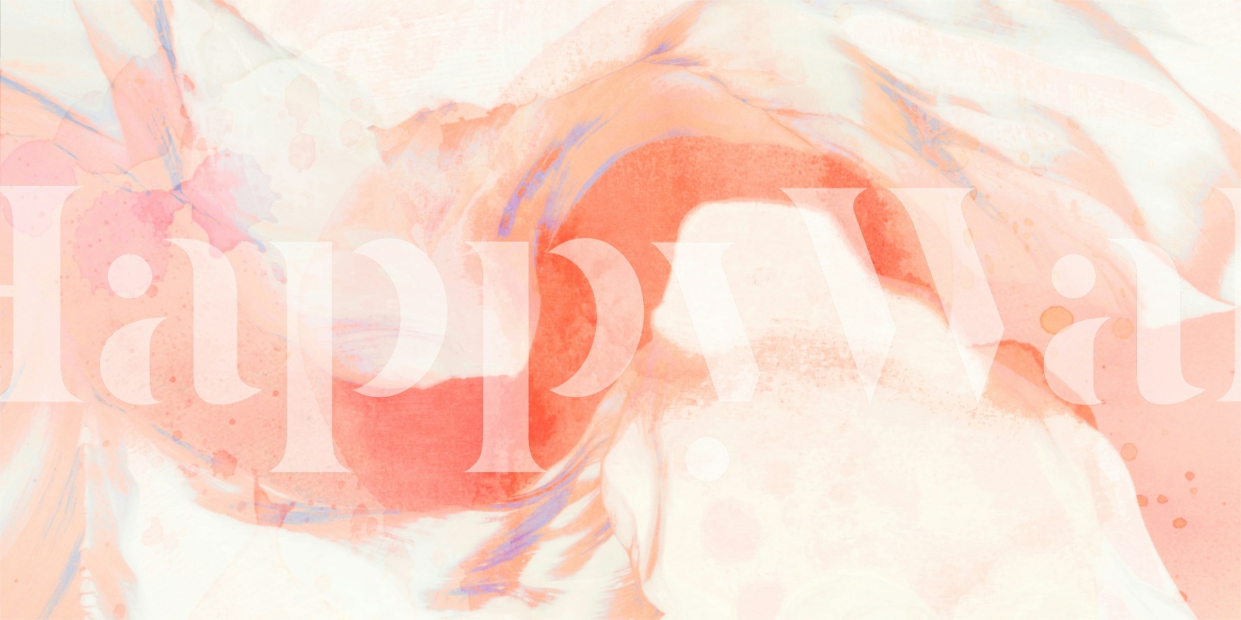 Papel de parede Peach Sunrise em um quarto moderno