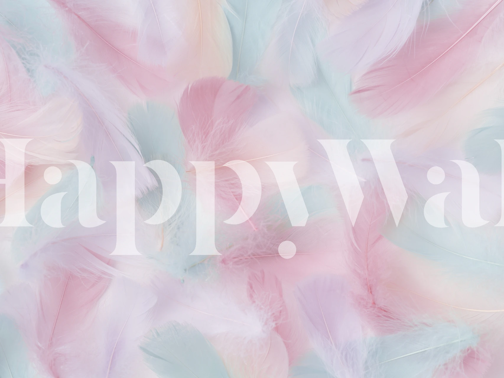 Tapeta pastel Gentle Plumes w pokoju