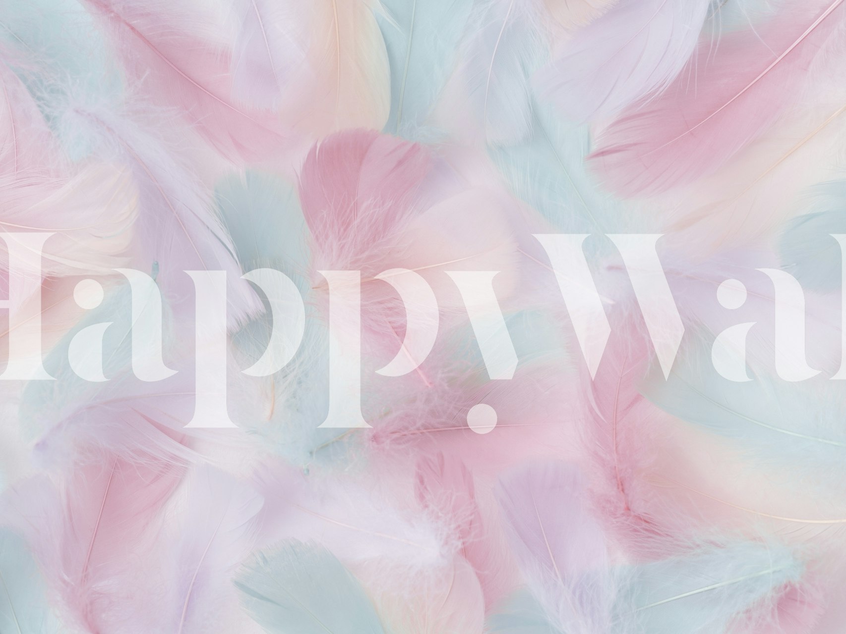 Gentle Plumes pastel wallpaper in a room