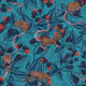 Mice and blackberries on turquoise