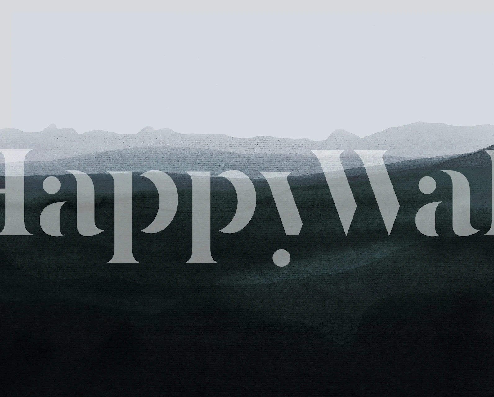 Zielono-szara, warstwowa fototapeta z horyzontem górskim