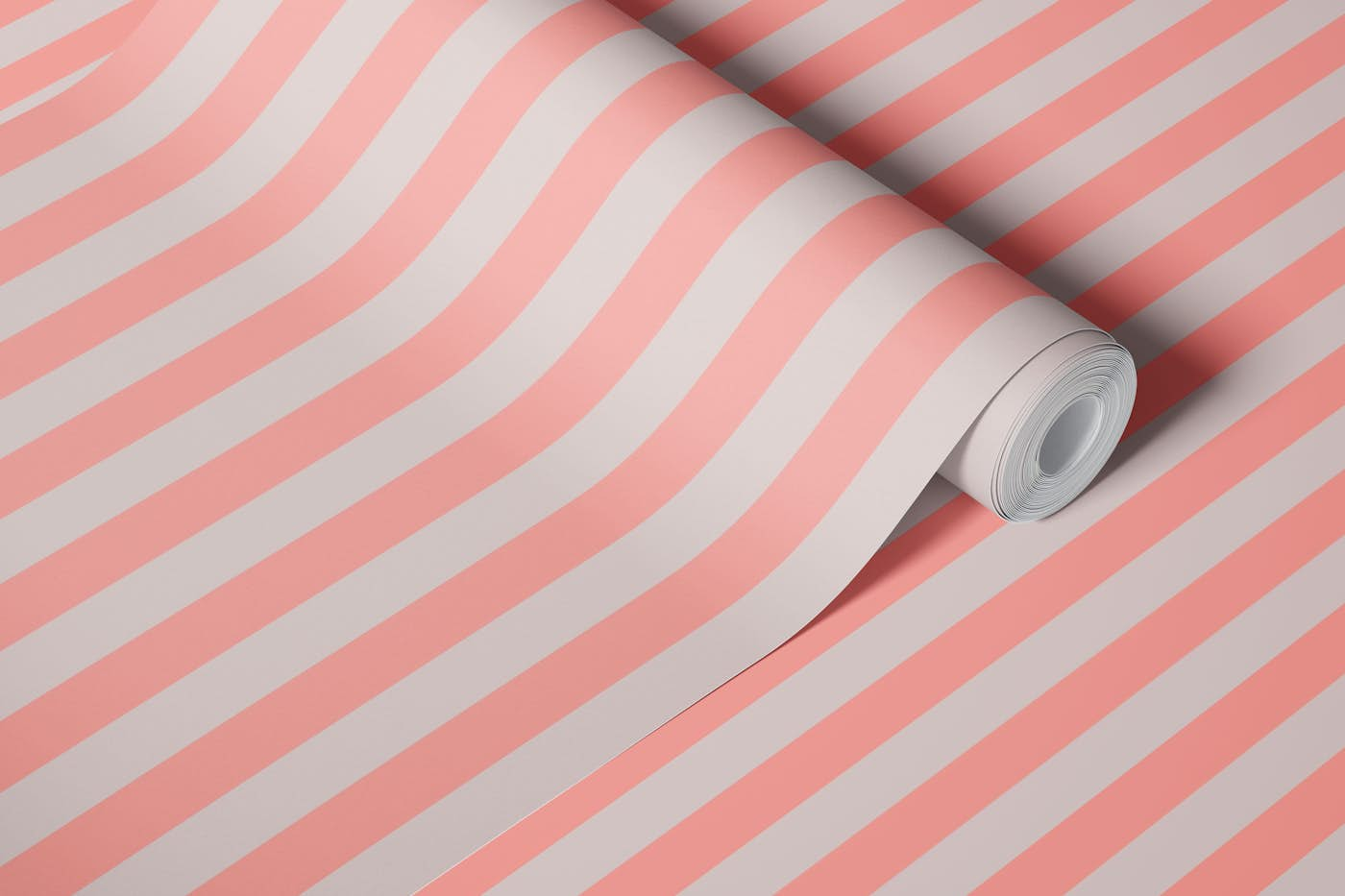 Modern Simple Pop Stripes - Pink / Gray wallpaper roll