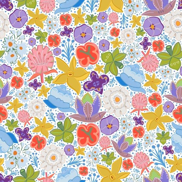 Abstract modern floral ditsy