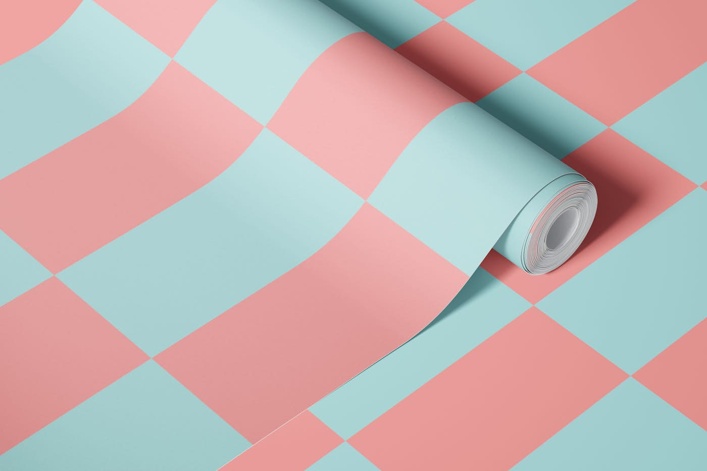 Modern Simple Pop Rectangles - Pink Blue wallpaper roll