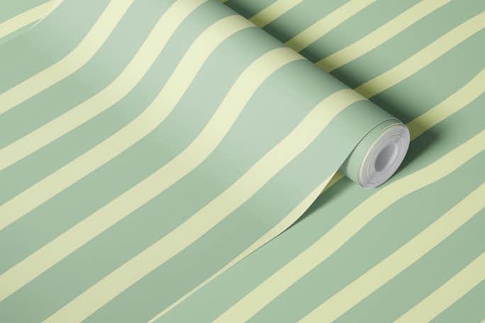 Minimalistic Pin Stripes Sage Green And Beigewallpaper roll