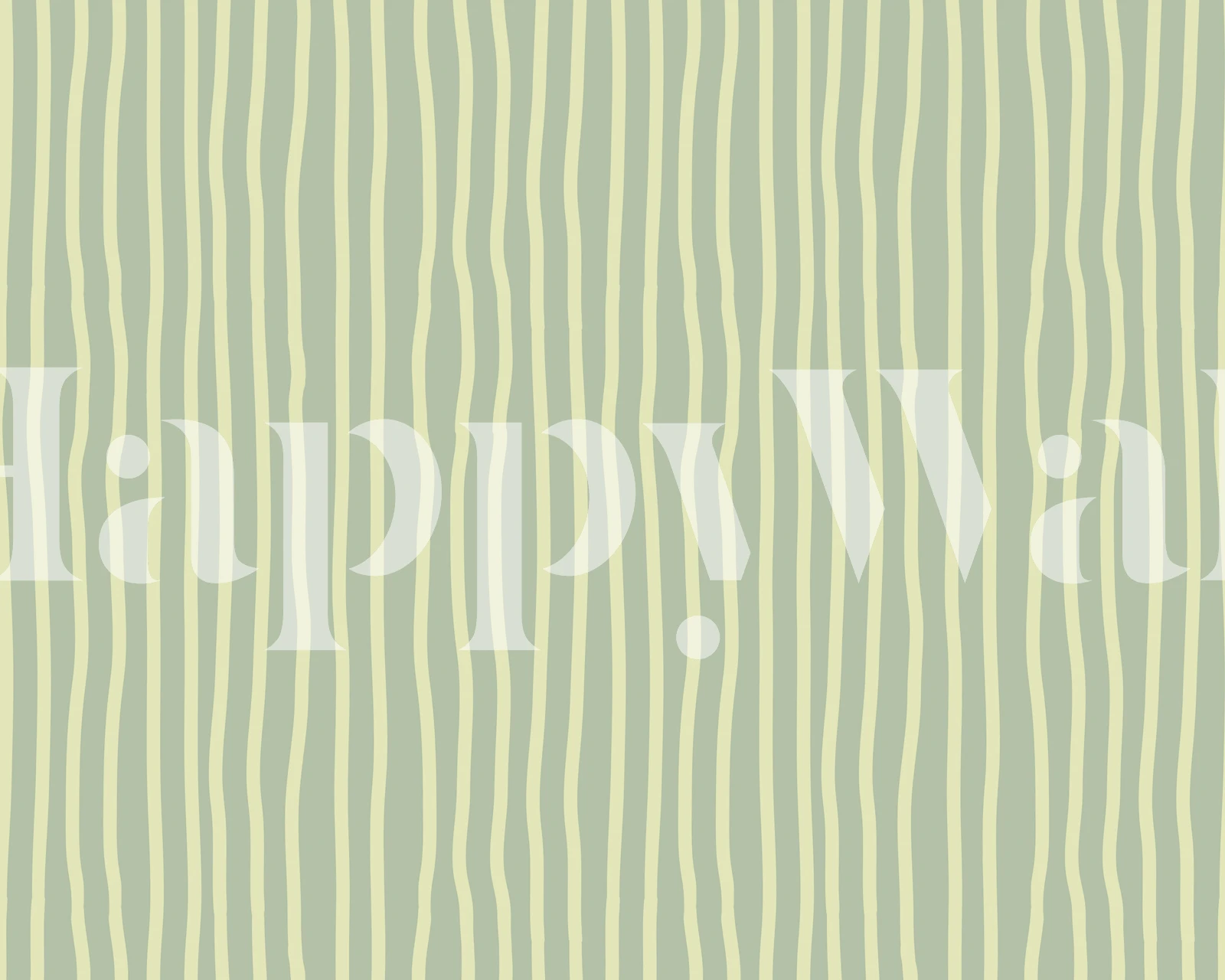 Saliegroen en beige gestreept fotobehang met een minimalistisch design