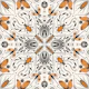 Bugs  on black, orange and off white