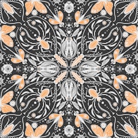 Bugs, black,off white and orange papiers peint