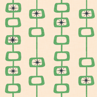 Mid Century Atomic Orbs Blue Green ταπετσαρία