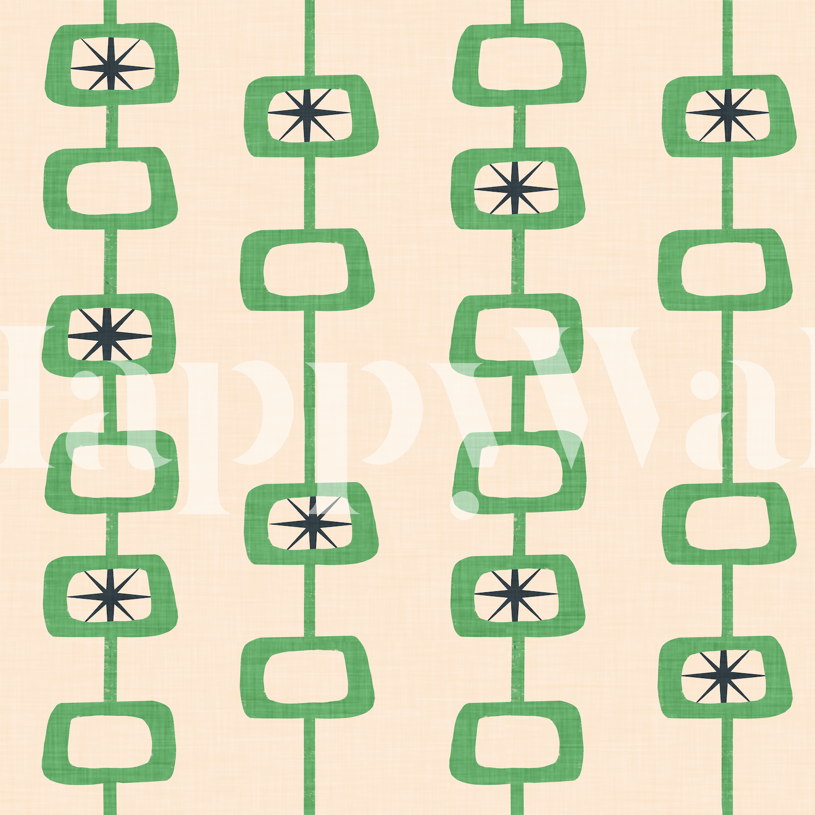 Mid Century Atomic Orbs Wallpaper | HappyWall