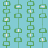 Mid Century Atomic Orbs Blue ταπετσαρία