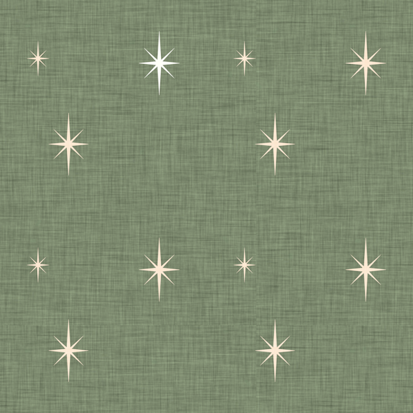Mid Century Starburst Dark Sage