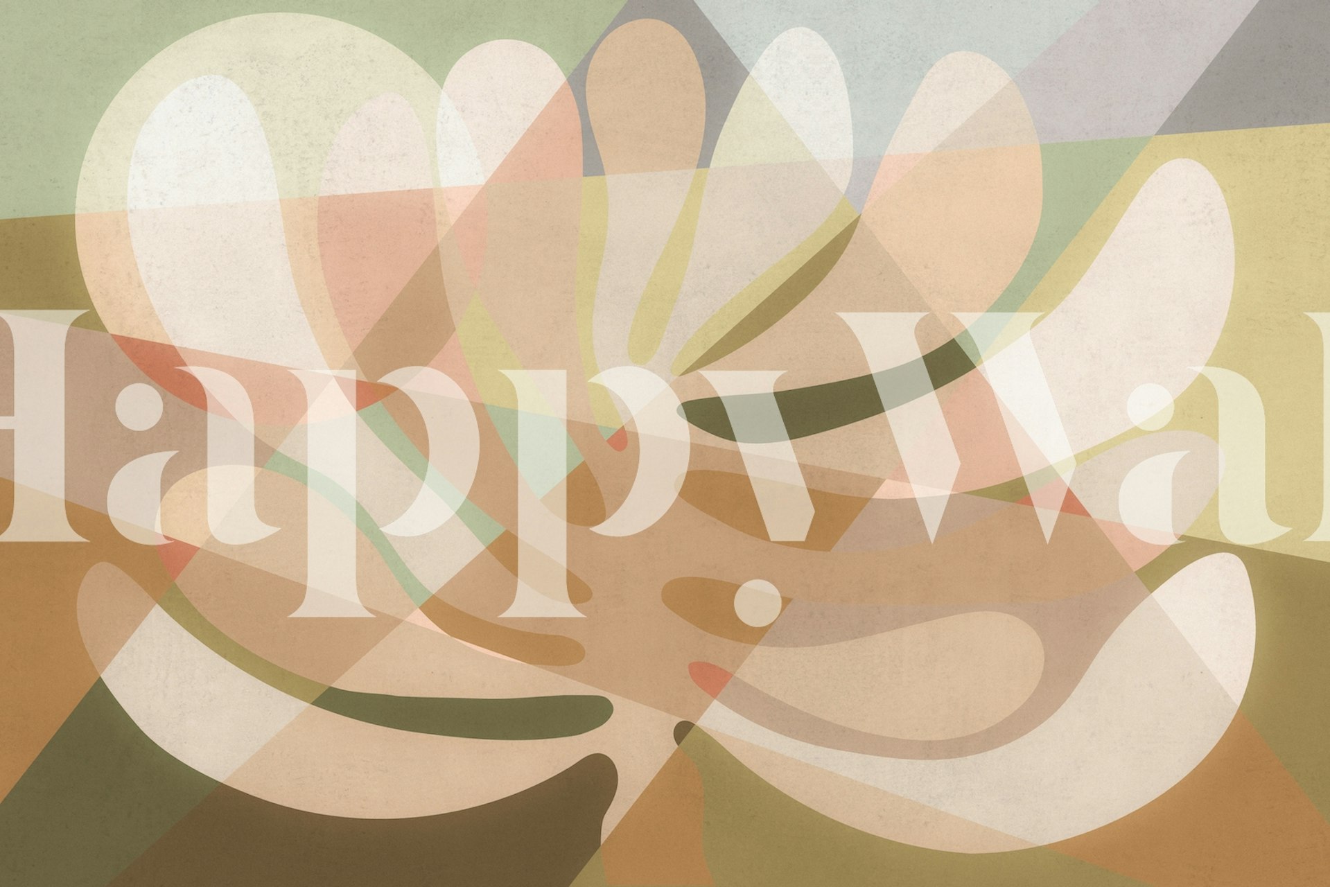 Abstract Tree In Warm Tones Τοιχογραφία Σε Ζεστές Αποχρώσεις Του Μπεζ, Tan Και Κρέμα