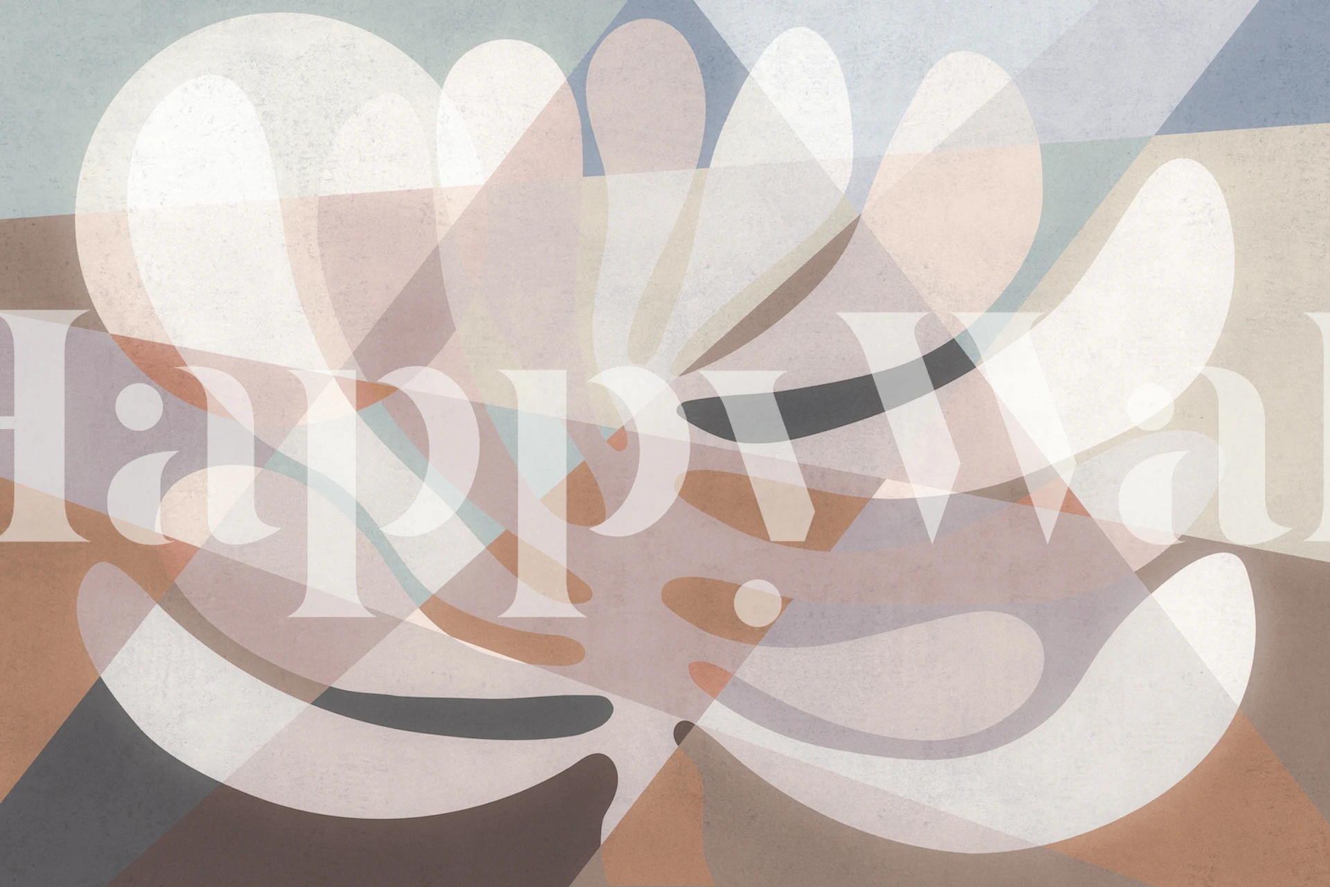 Abstract tree wallpaper in a room