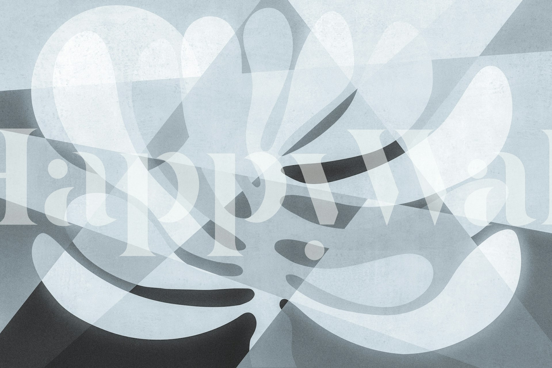 B&W Abstract Tree wallpaper in modern room