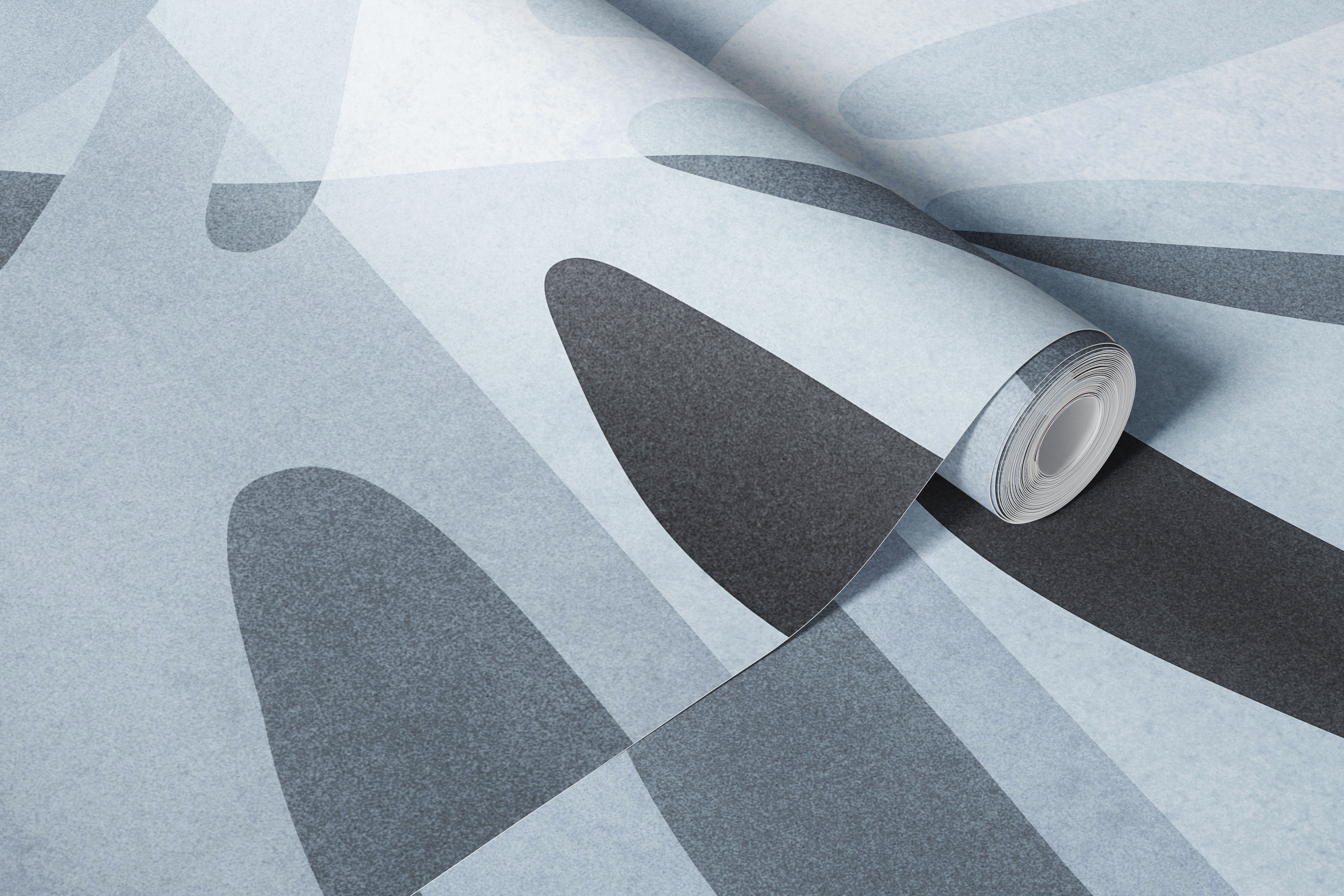 B&W Abstract Tree wallpaper in modern room