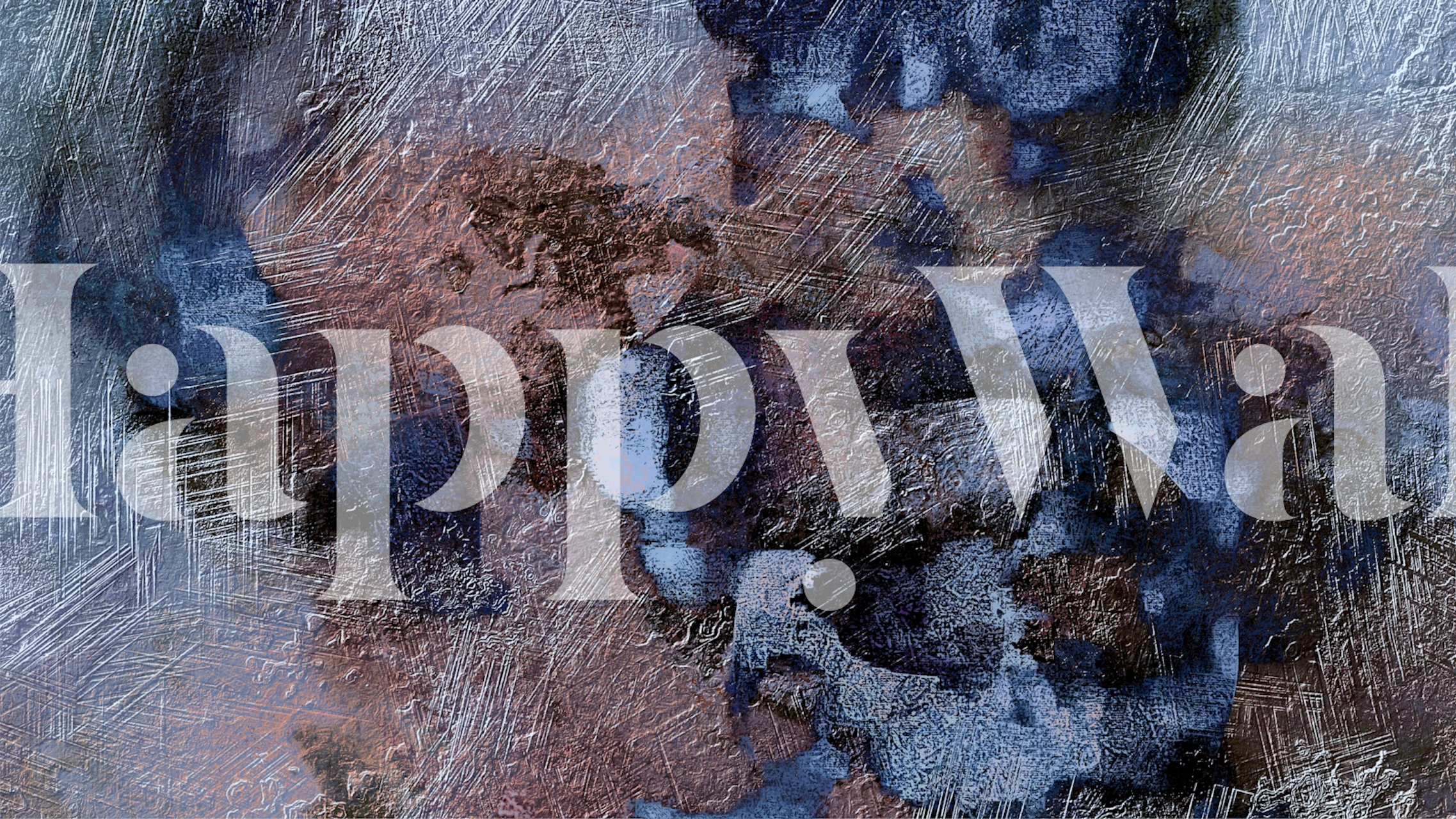 Heavy metal-inspired wall mural with textured appearance and industrial colors