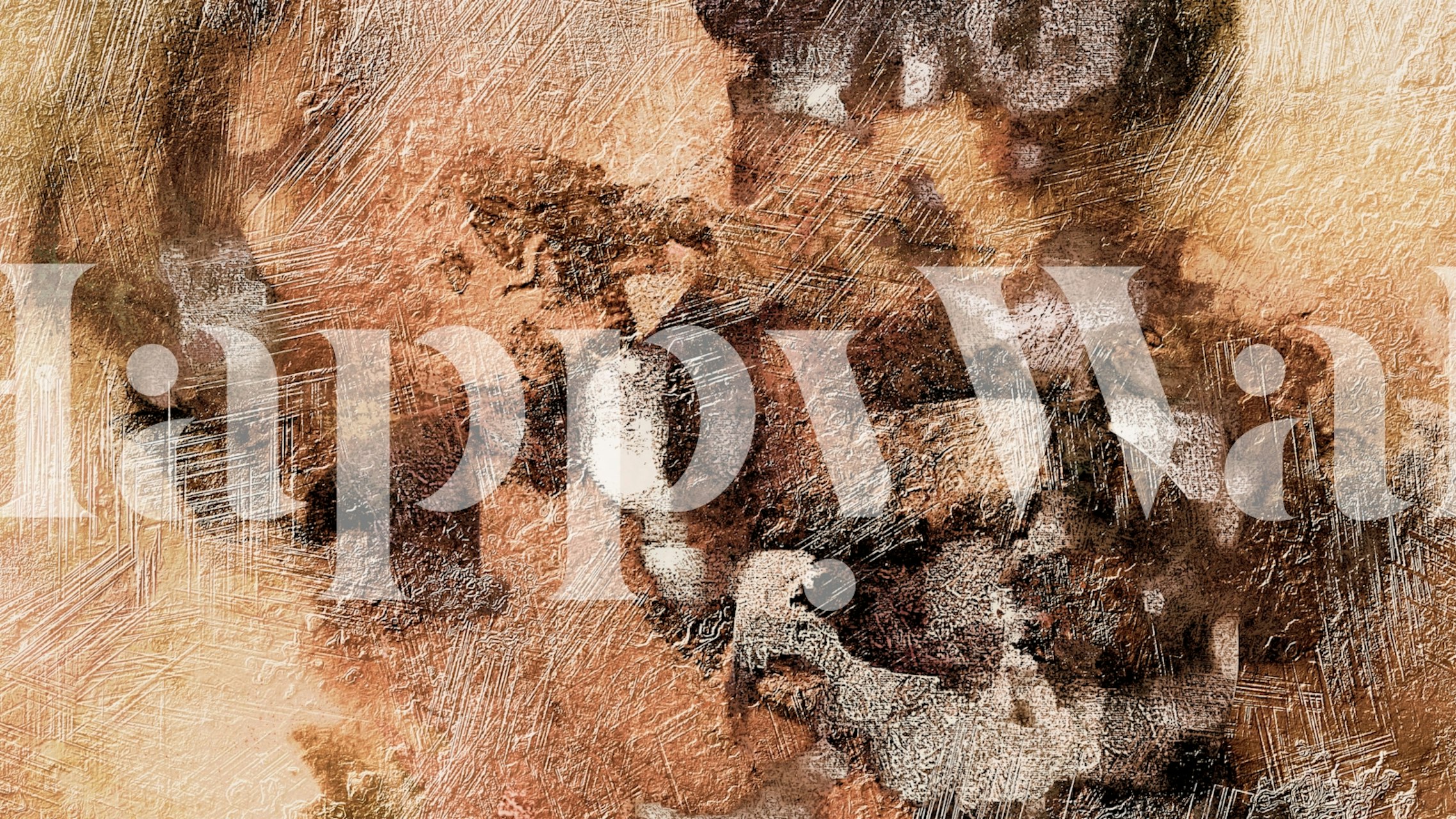 Warm Metal Abstract wall mural featuring earthy and metallic tones in a textural design