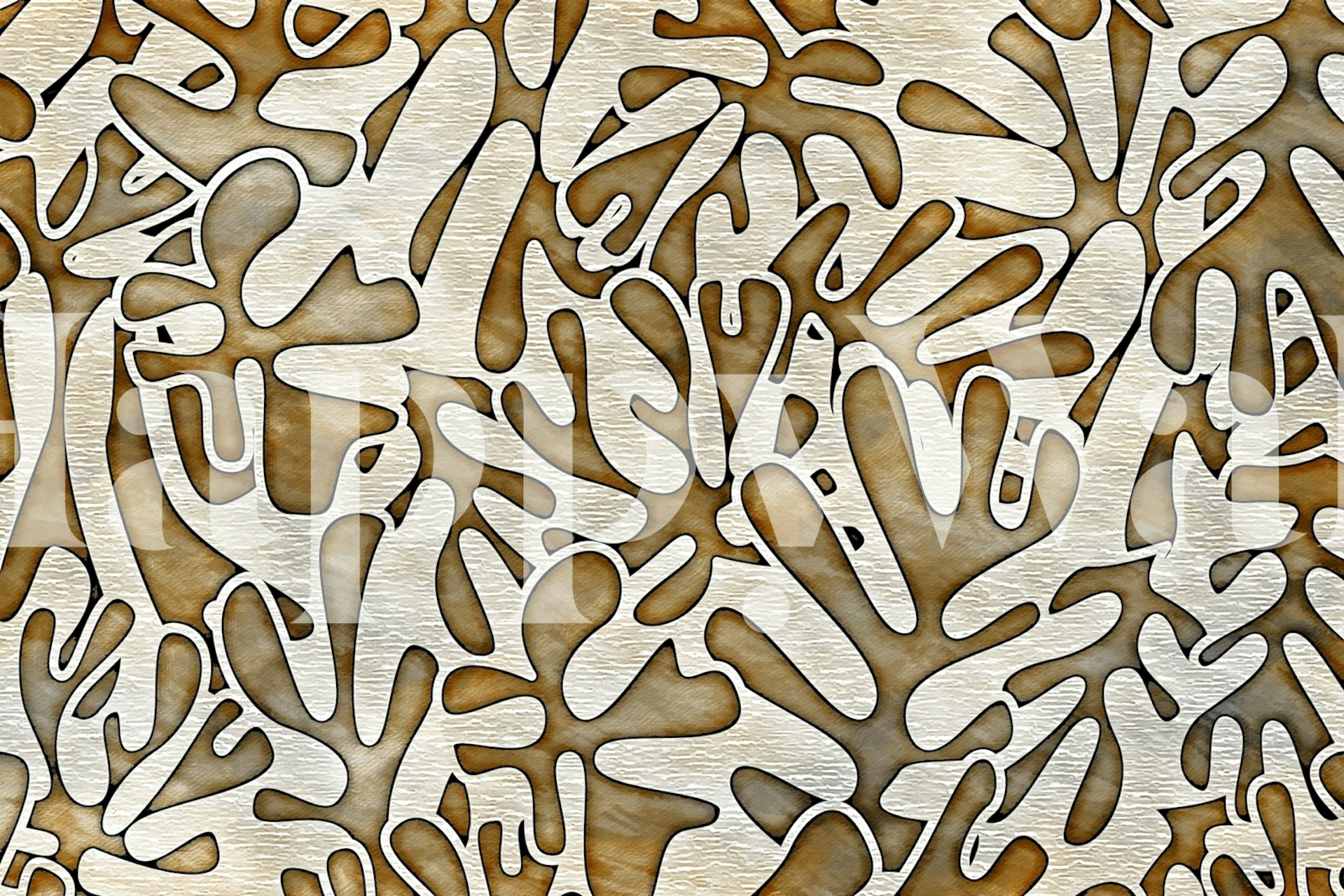 Neutrální Matisse inspirovaná tapeta v pokoji