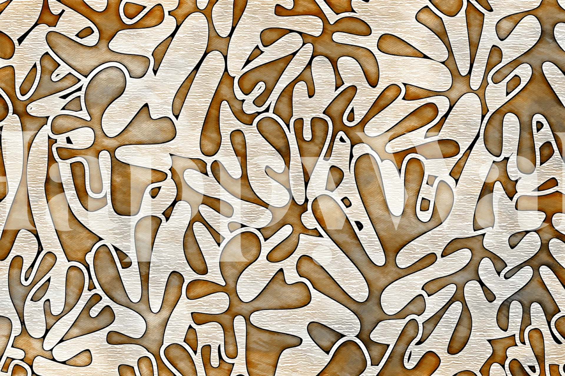 Neutral Matisse inspired wallpaper in a room