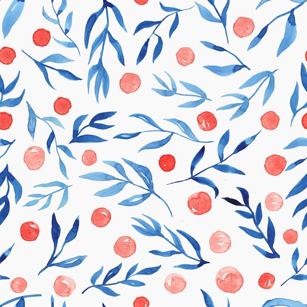 Blue Leaves with Orange Fruits