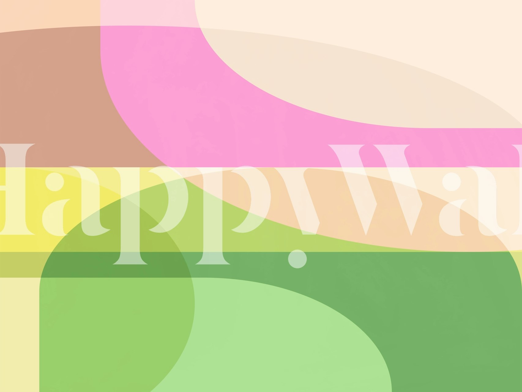 Abstrakte geometriske former vægmaleri i nuancer af pink og grøn