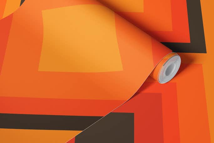 Abstract diamond geometrical in orange and brownwallpaper roll