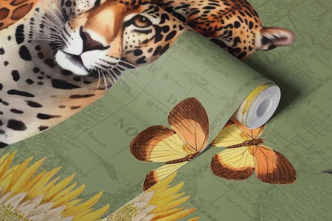 Nostalgic Exotic Jungle Landscapewallpaper roll