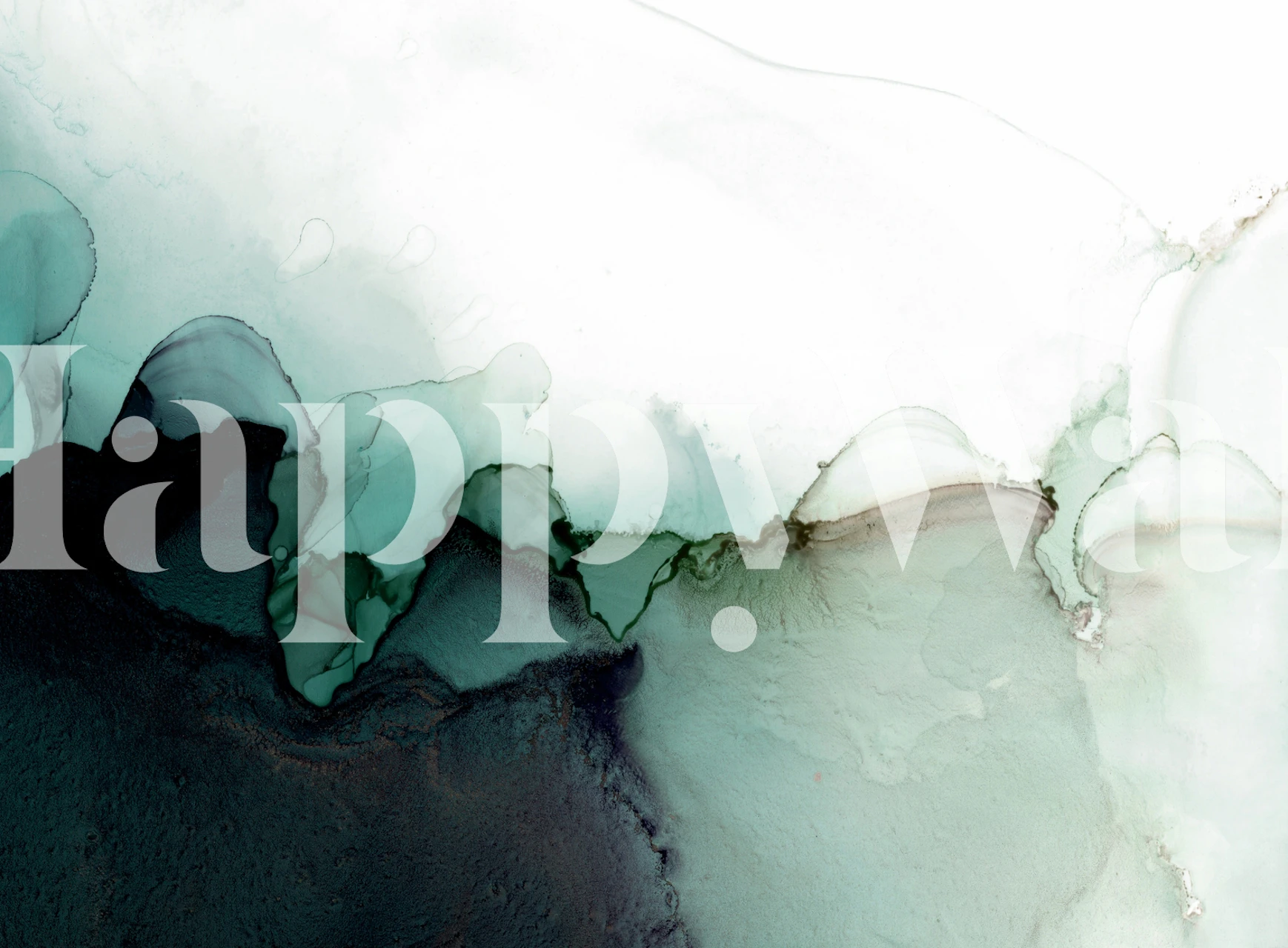 Abstract Green Flow wall mural with emerald and pastel colors blending softly