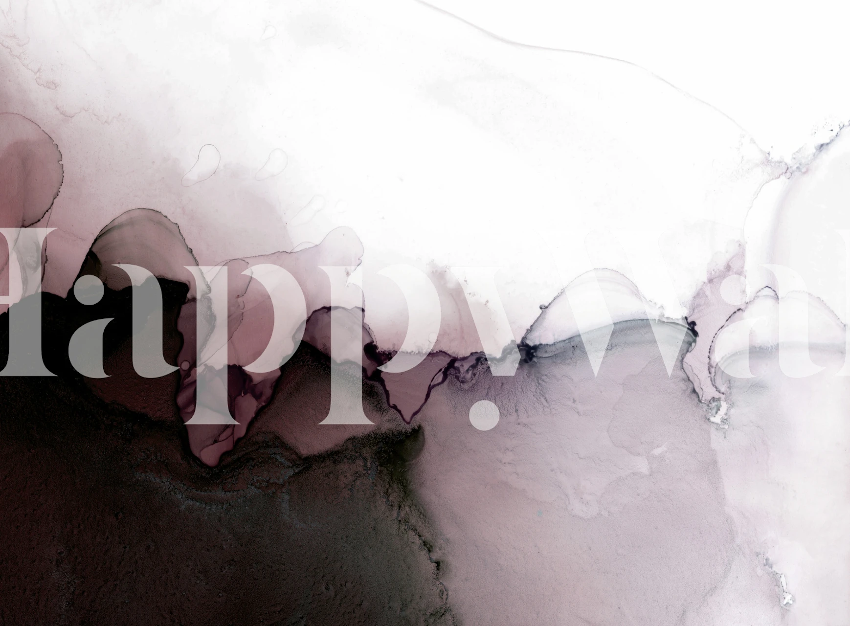 Elegant purple and grey abstract wall mural resembling flowing ink patterns